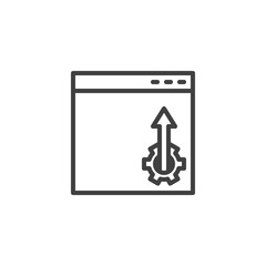 Website optimization line icon. Webpage configuration linear style sign for mobile concept and web design. Browser settings outline vector icon. Symbol, logo illustration. Vector graphics