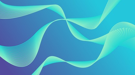 Gradient Wave Lines Background Layout Template suitable for Web Banner, Landing Page, Flyer, Poster, Brochure, Presentation