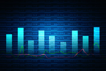 2d rendering Stock market online business concept. business Graph 