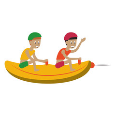 Water extreme sport cartoon isolated