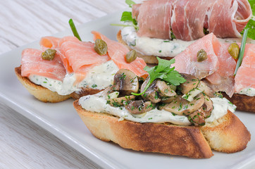 sandwich with ham and vegetables