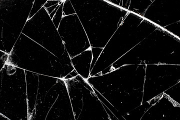 Broken black glass background texture.