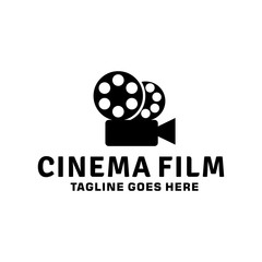 Cinema Film Logo with Vintage Concept. Modern Film Manufacturer Logo for Companies in the Film Field.