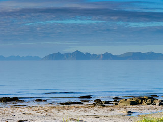 Seascape in Gimsoysand, Lofoten islands, Norway