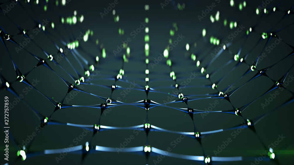 Poster futuristic network structure 3d render illustartion