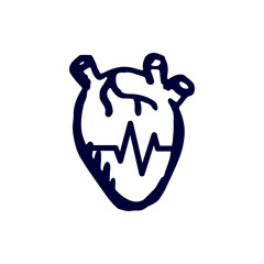 heart, human, vector, medical,pulse, beat, wave, heartbeat blue  icon