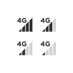 4G signal strength mobile phone system icons