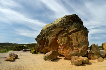 Agglestone Rock, erratic boulder on Godlingston Heath near Swanage on Dorset coast