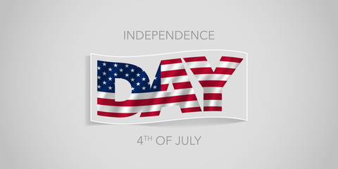 USA happy independence day vector banner, greeting card.