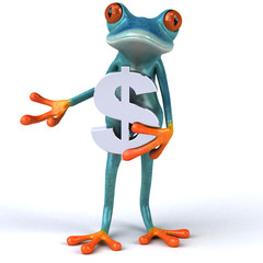 Fun frog- 3D Illustration