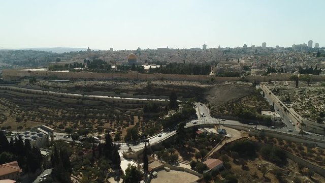 Aerial of Kidron Valley, Lion's Gate and Temple Mount. DJI_0076-01