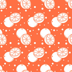 Fruits seamless pattern with colored icons. Shaded linear style. Vector background.