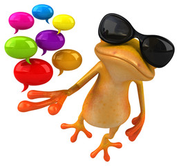 Fun yellow frog - 3D Illustration