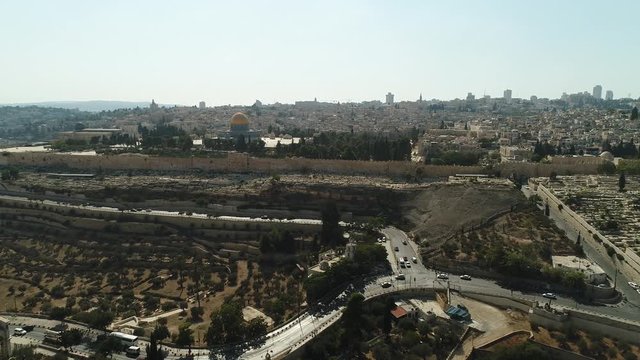 Aerial of Kidron Valley, Lion's Gate and Temple Mount. DJI_0076-02