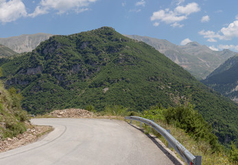 Rural road in the mountains (region Tzoumerka, Epirus, Greece)