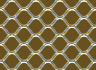 Fototapeta premium Gold ornamental pattern. Arabic seamless pattern. High quality seamless 3d illustration. Empty background.