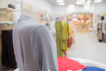 clothes in the clothing store