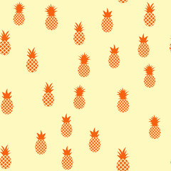 Vector seamless pattern with pineapples. Tropical Summer fruit 