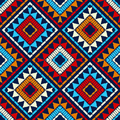 Ethnic boho seamless pattern. Lace. Embroidery on fabric. Patchwork texture. Weaving. Traditional ornament. Tribal pattern. Folk motif. Can be used for wallpaper, textile, wrapping, web.