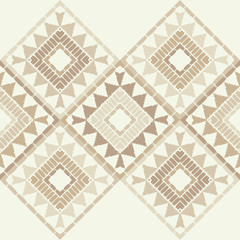 Ethnic boho seamless pattern. Lace. Embroidery on fabric. Patchwork texture. Weaving. Traditional ornament. Tribal pattern. Folk motif. Can be used for wallpaper, textile, wrapping, web.