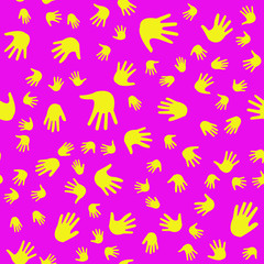 Seamless vector EPS 10 pattern with hands. Teamwork concept