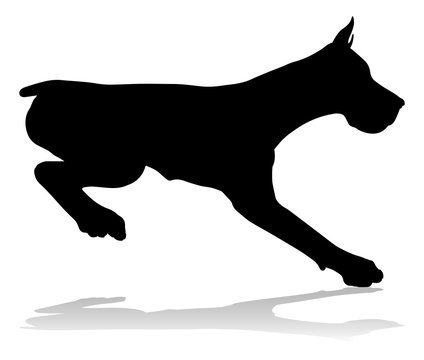 recommend clip art: A detailed animal silhouette of a pet dog