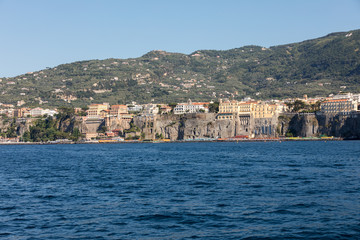 Town of Sorrento as seen from the water, Campania, Italy
