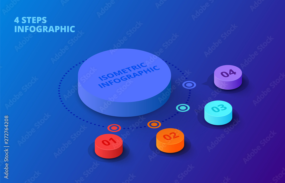 Aufkleber vector 3d gradient cylinders on a dark blue background. business template for presentation. creative