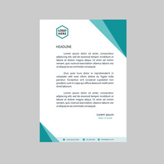 abstract blue smooth letterhead template design