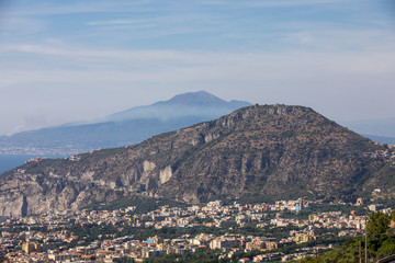 Sorrento. Italy. Aerial view of Sorrento and the Bay of Naples.