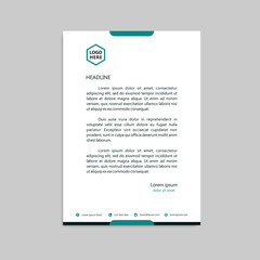 modern glowing neon letterhead template design