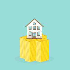 house on stack of banknote Concept of saving and Investment property