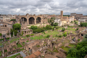 Fototapeta na wymiar Overview over Forum Romanum