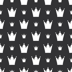 Seamless vector pattern with crown