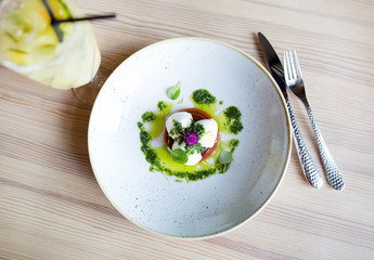 Fresh salat with tomatoes and cheese