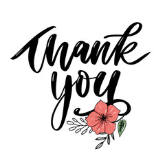 Fototapeta premium Thank You handwritten inscription. Hand drawn lettering. Thank You calligraphy. Thank you card. Vector illustration. Slogan