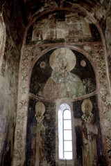 Fototapeta na wymiar Icon from a Medieval church in the Greek Mediaval town of Mistras
