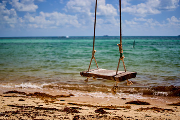 Swing at a tropical beach in Thailand
