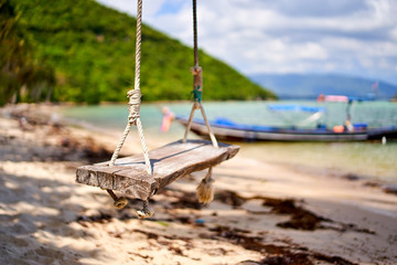 Swing at a tropical beach in Thailand