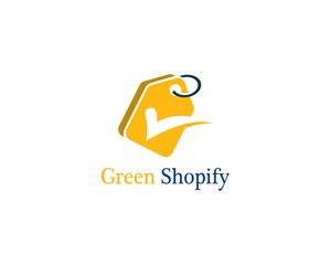 Green bag online shop vector logo design