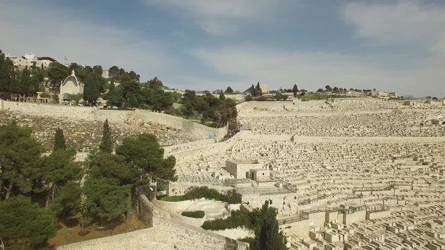 Aerial of crowd on Palm Sunday procession on Mt. Olives. DJI-0667-01