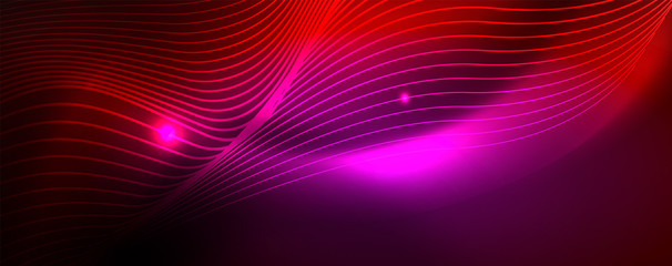 Shiny neon lines techno magic futuristic background, magic energy space light concept, abstract background wallpaper design