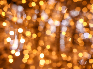 Fototapeta premium Golden bokeh lights as abstract background