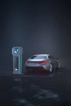 Generic e-car charging - portrait