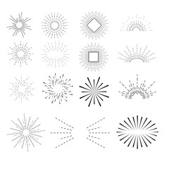 Set of vector sunbursts