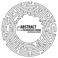 Abstract technology round frame