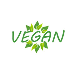 Vegan icon. Abstract leaf set isolated on white background.