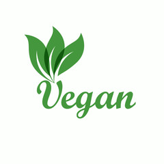 Vegan icon. Abstract leaf set isolated on white background.