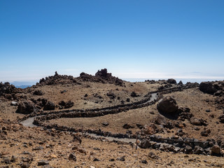 Volcanic landscape in Los Roques, and El Teide
