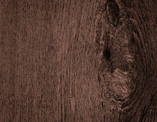 Texture of dark brown old rough wood. Abstract background for design. Vintage retro